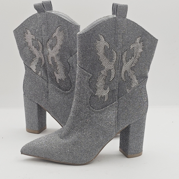 MIA Gypsy Raylyn Western Boots Silver Metallic Women's Size 6.5 - Picture 2 of 12